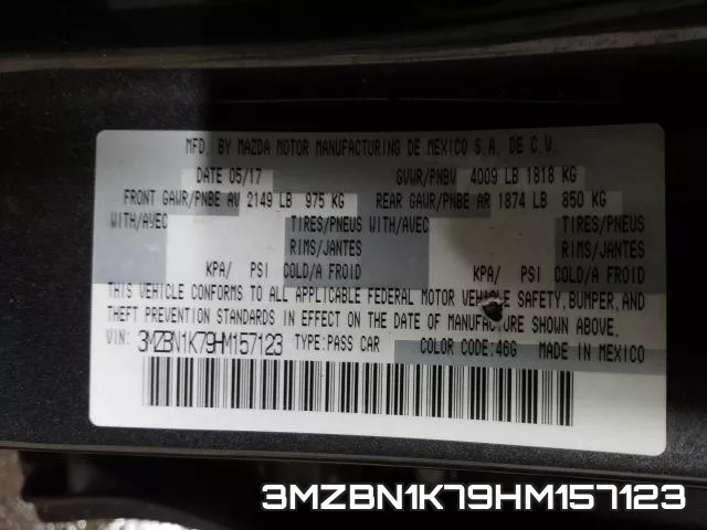 3MZBN1K79HM157123 фото 2