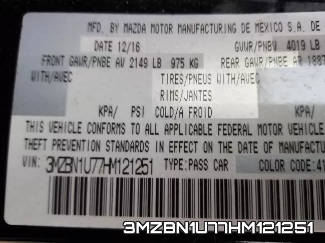 3MZBN1U77HM121251 фото 2