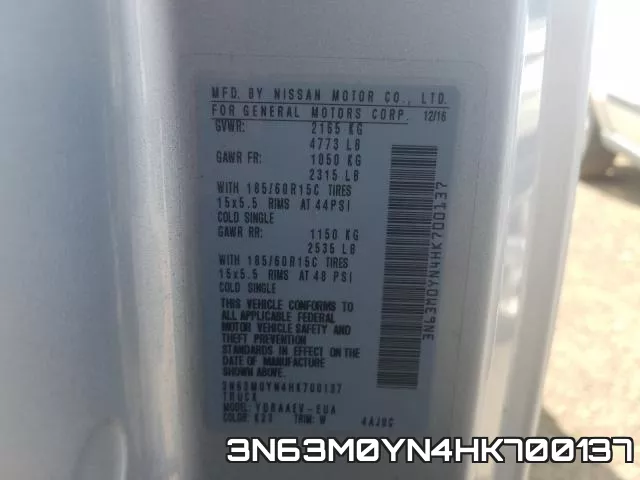 3N63M0YN4HK700137 фото 2