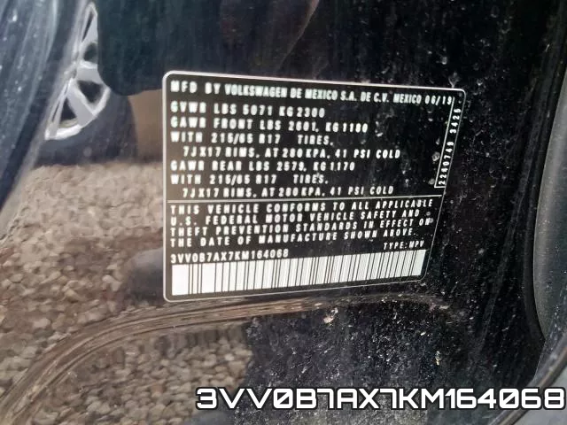 3VV0B7AX7KM164068 фото 2