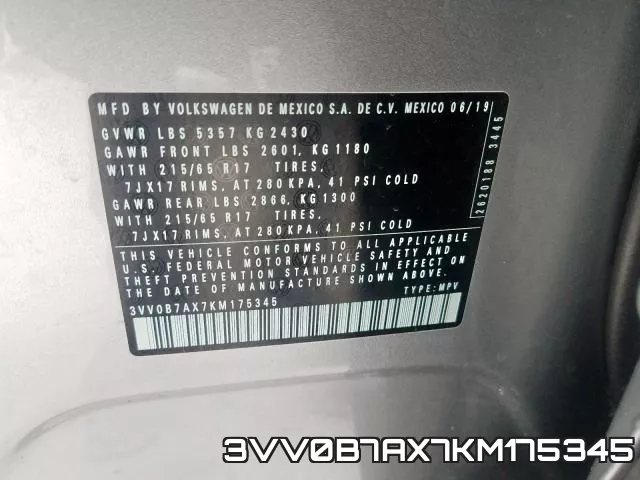 3VV0B7AX7KM175345 фото 2