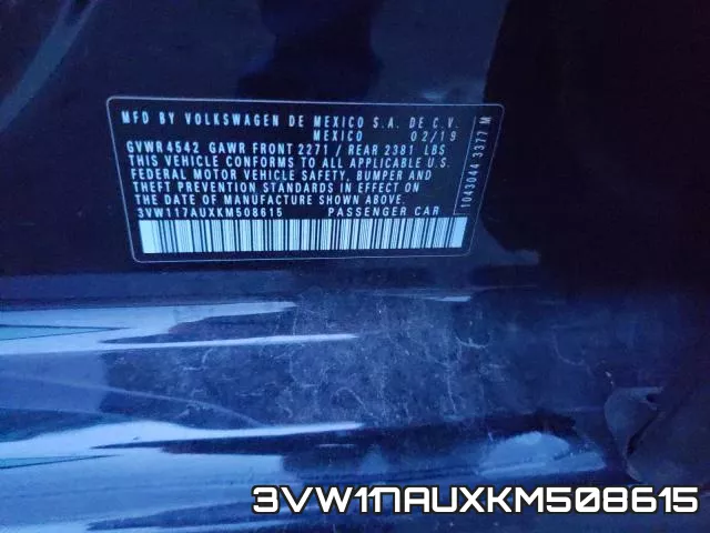3VW117AUXKM508615 фото 2