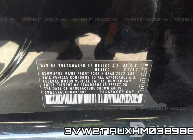 3VW217AUXHM038986 фото 9