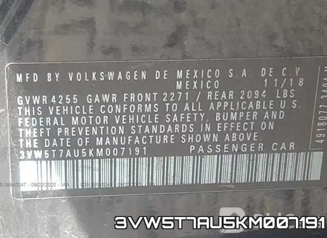 3VW5T7AU5KM007191 фото 10
