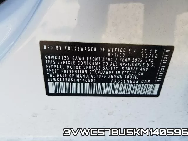 3VWC57BU5KM140596 фото 2