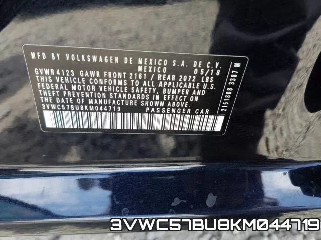 3VWC57BU8KM044719 фото 2