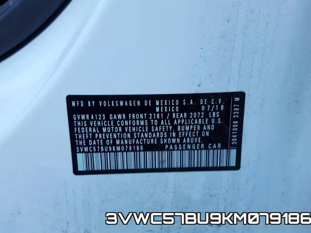 3VWC57BU9KM079186 фото 2