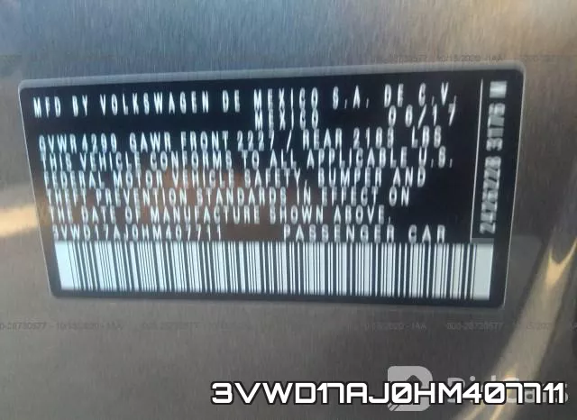 3VWD17AJ0HM407711 фото 8