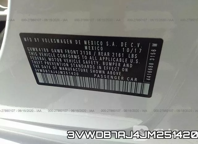 3VWDB7AJ4JM251420 фото 9