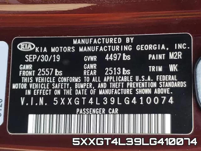 5XXGT4L39LG410074 фото 2
