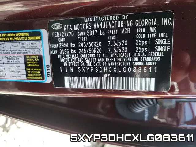 5XYP3DHCXLG083611 фото 2