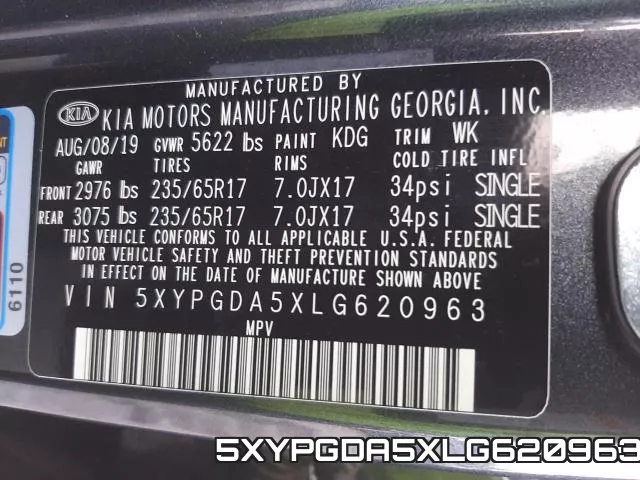 5XYPGDA5XLG620963 фото 2