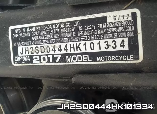 JH2SD0444HK101334 фото 2
