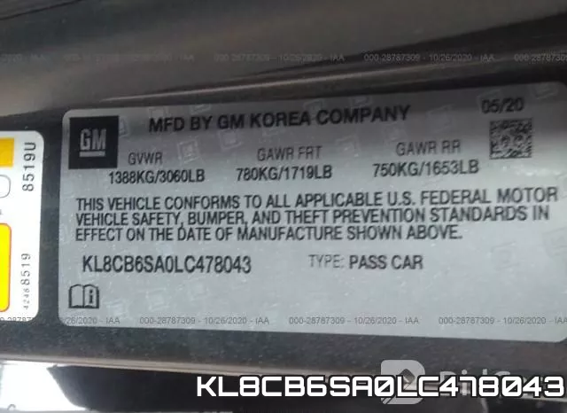 KL8CB6SA0LC478043 фото 10
