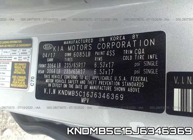 KNDMB5C16J6346369 фото 10