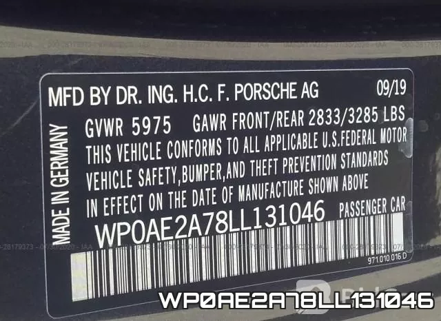 WP0AE2A78LL131046 фото 10