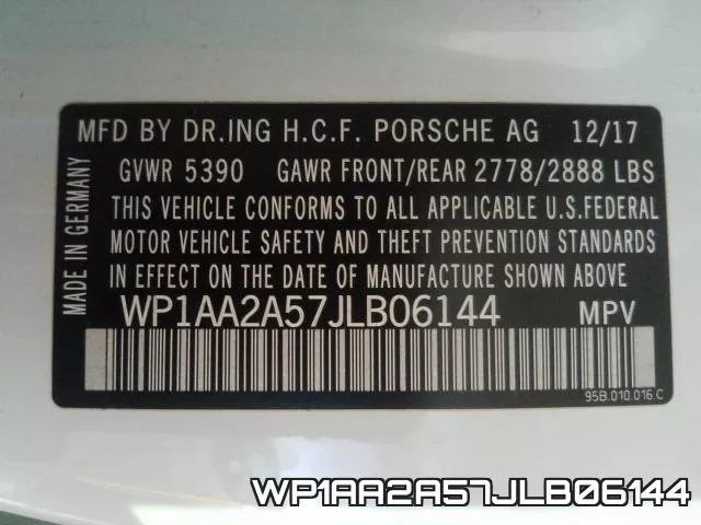 WP1AA2A57JLB06144 фото 2