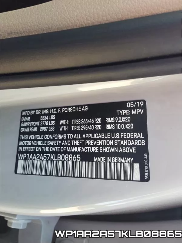 WP1AA2A57KLB08865 фото 2