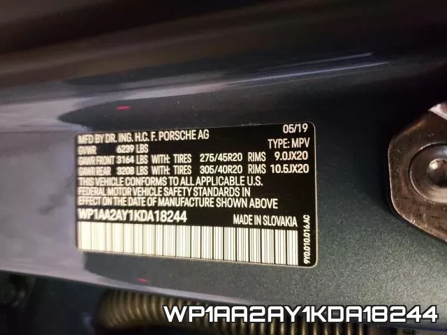 WP1AA2AY1KDA18244 фото 2