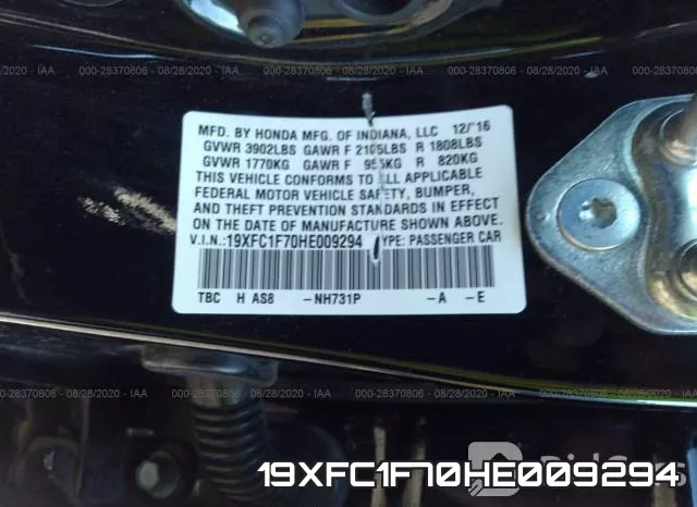 19XFC1F70HE009294 фото 10