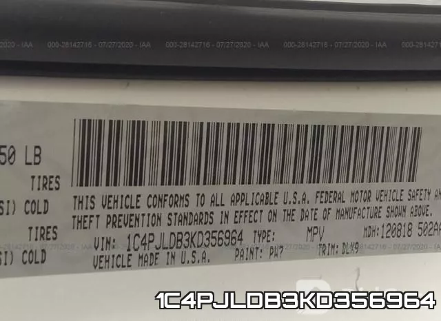 1C4PJLDB3KD356964 фото 10