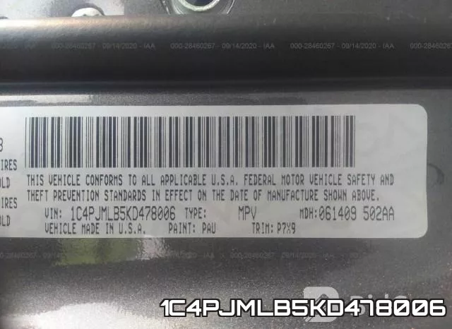 1C4PJMLB5KD478006 фото 10