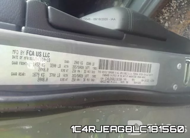 1C4RJEAG8LC181560 фото 10
