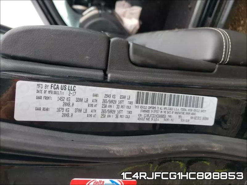 1C4RJFCG1HC808853 фото 2
