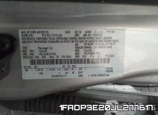 1FADP3E20JL277617 фото 10