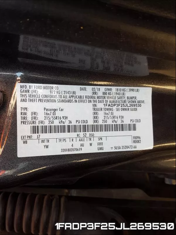 1FADP3F25JL269530 фото 2