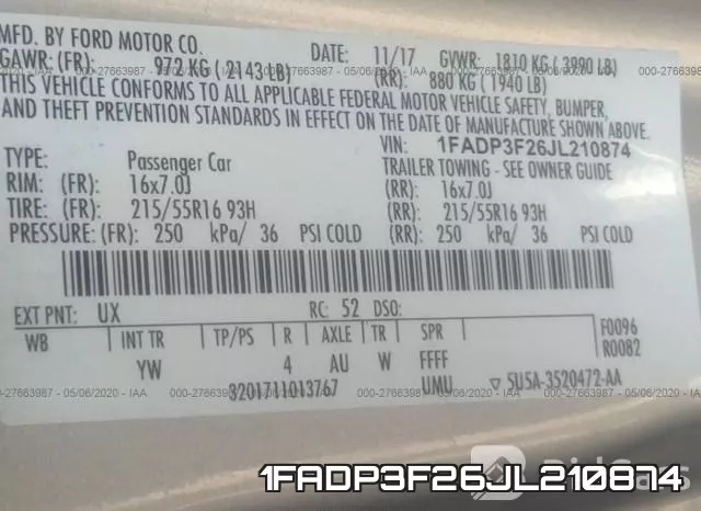 1FADP3F26JL210874 фото 9