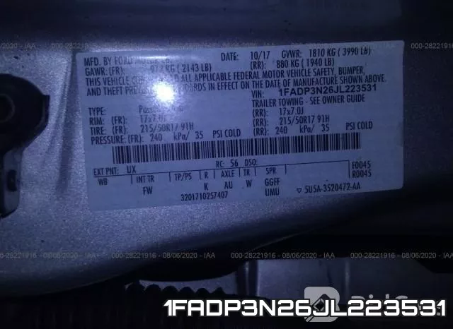 1FADP3N26JL223531 фото 9