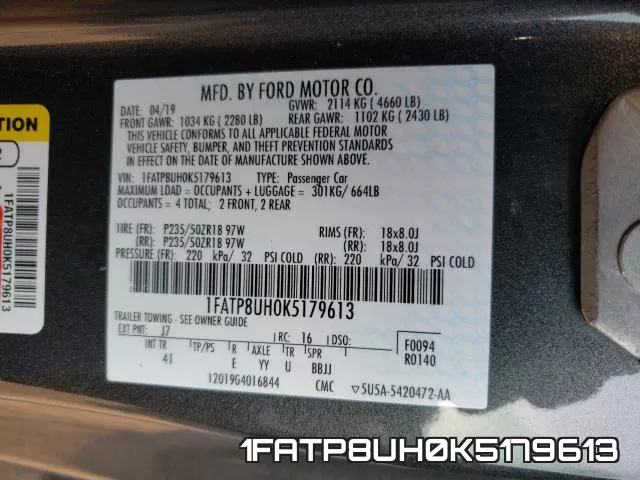 1FATP8UH0K5179613 фото 2