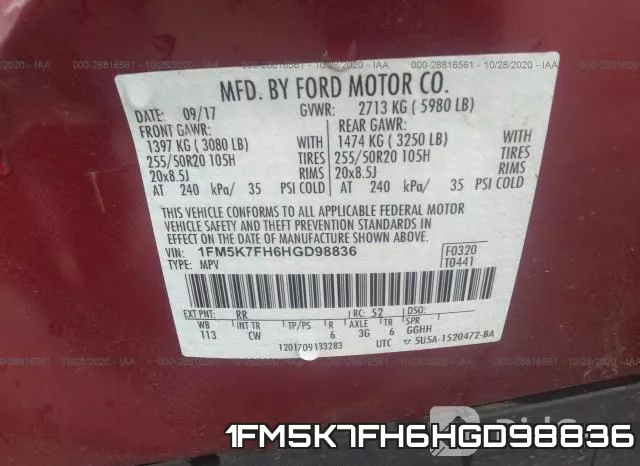 1FM5K7FH6HGD98836 фото 9