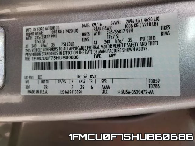 1FMCU0F75HUB60686 фото 2