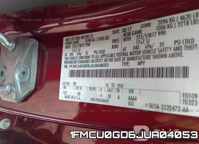 1FMCU0GD6JUA04053 фото 10