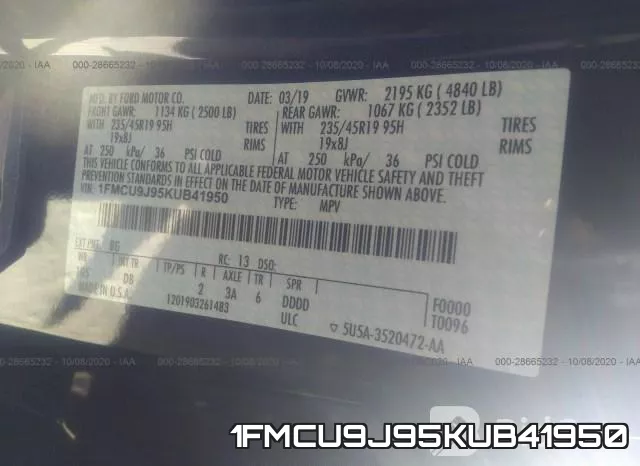 1FMCU9J95KUB41950 фото 10