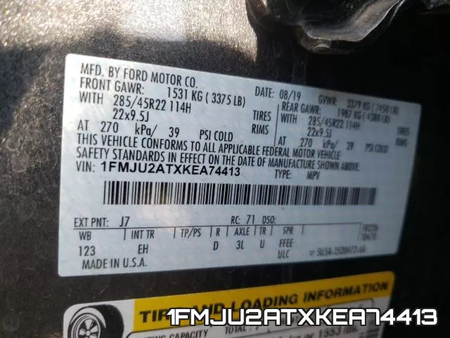 1FMJU2ATXKEA74413 фото 2