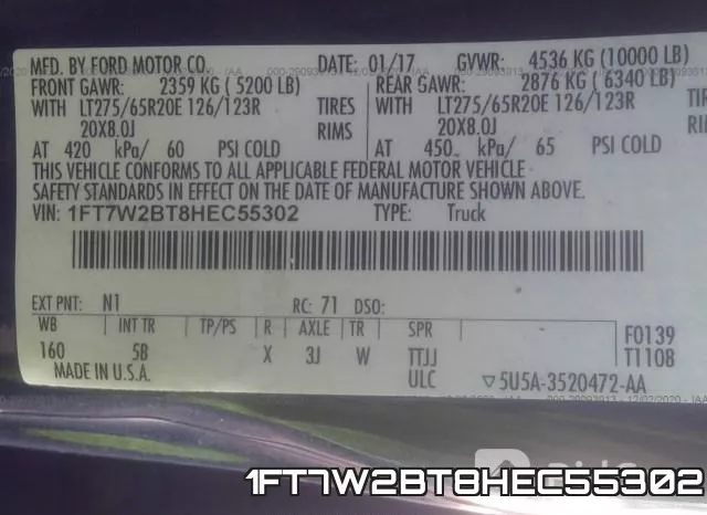 1FT7W2BT8HEC55302 фото 10