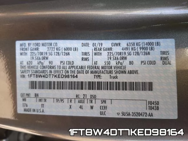 1FT8W4DT7KED98164 фото 2