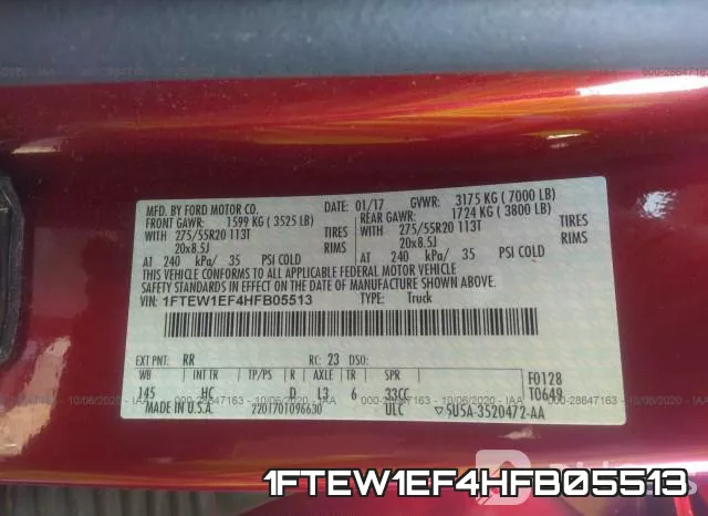 1FTEW1EF4HFB05513 фото 10