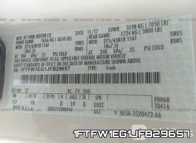 1FTFW1EG1JFB29657 фото 10
