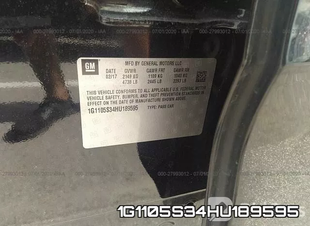 1G1105S34HU189595 фото 10