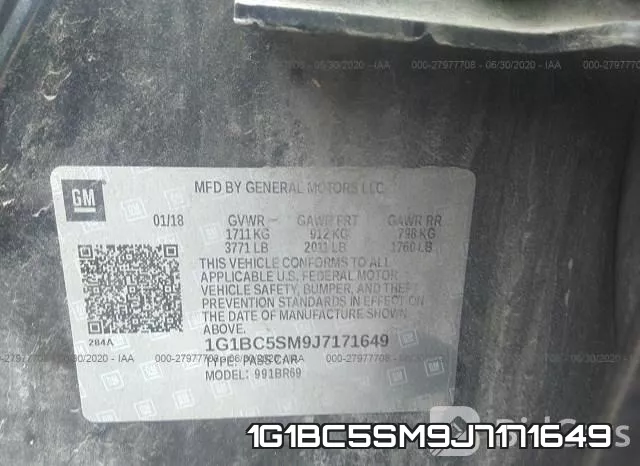 1G1BC5SM9J7171649 фото 9