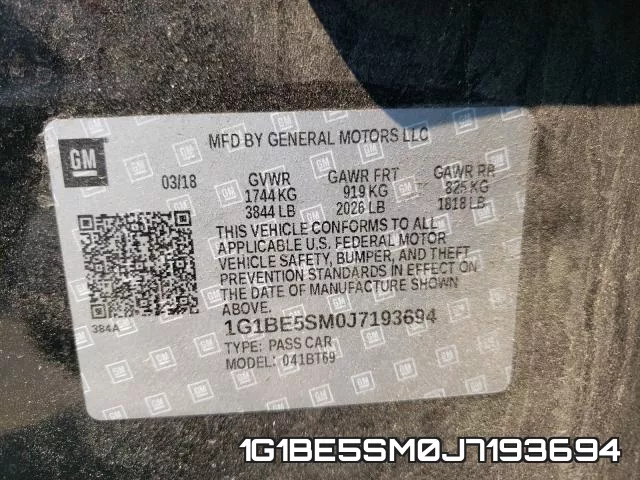 1G1BE5SM0J7193694 фото 2