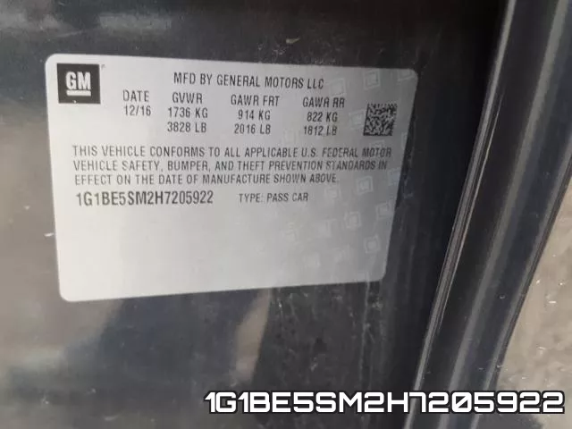 1G1BE5SM2H7205922 фото 2