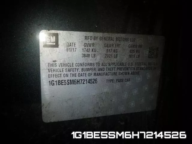 1G1BE5SM6H7214526 фото 2