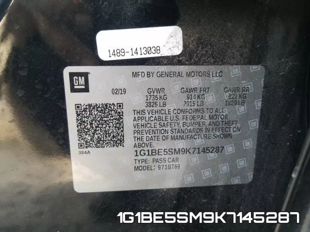 1G1BE5SM9K7145287 фото 2