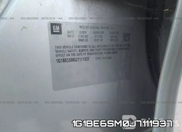 1G1BE6SM0J7111937 фото 10