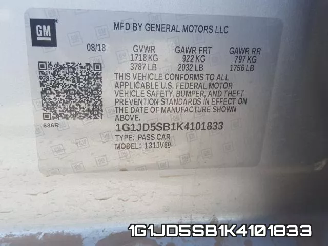 1G1JD5SB1K4101833 фото 2